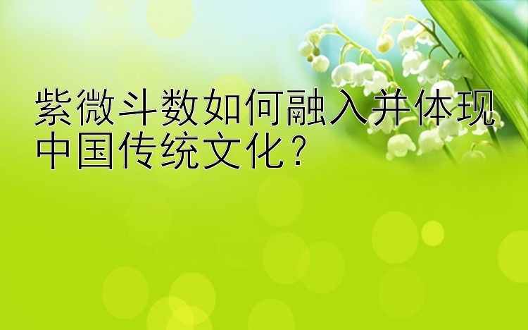 紫微斗数如何融入并体现中国传统文化？