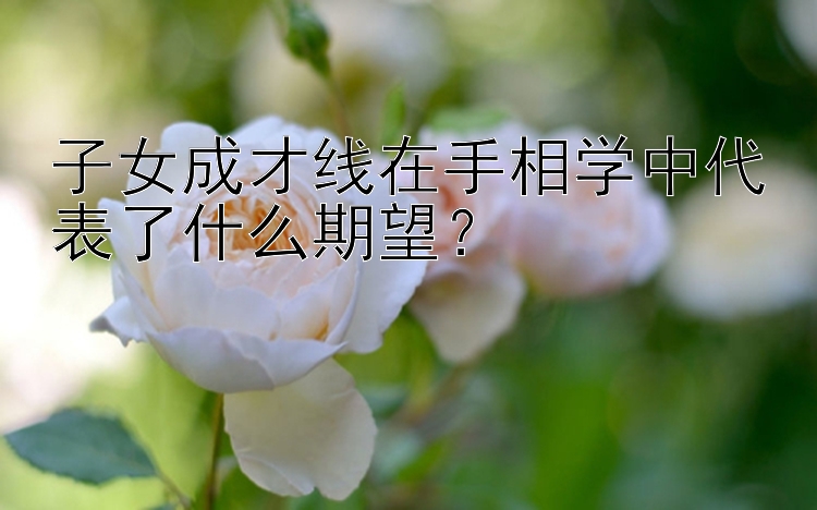 子女成才线在手相学中代表了什么期望？