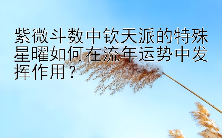 紫微斗数中钦天派的特殊星曜如何在流年运势中发挥作用？