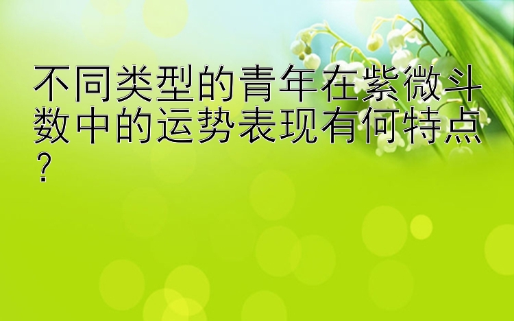 不同类型的青年在紫微斗数中的运势表现有何特点？