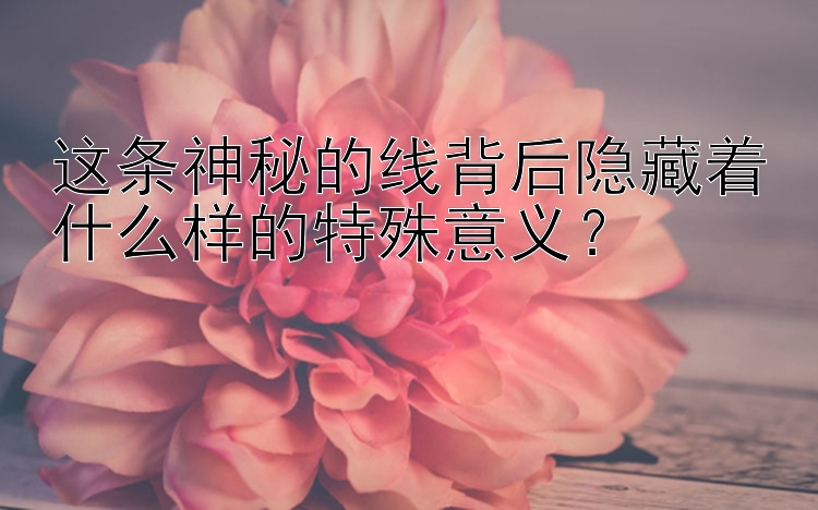 这条神秘的线背后隐藏着什么样的特殊意义？