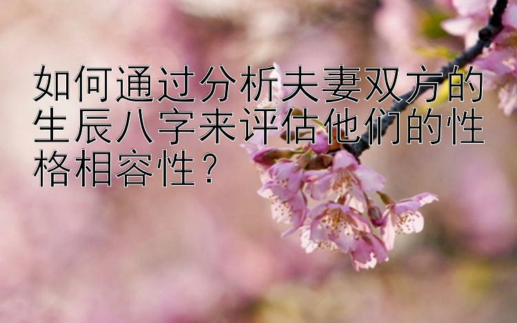 如何通过分析夫妻双方的生辰八字来评估他们的性格相容性？