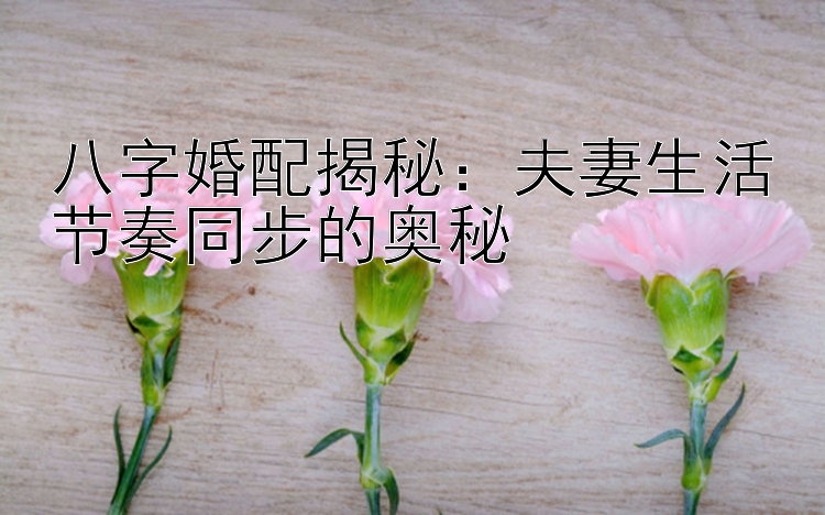 八字婚配揭秘：夫妻生活节奏同步的奥秘