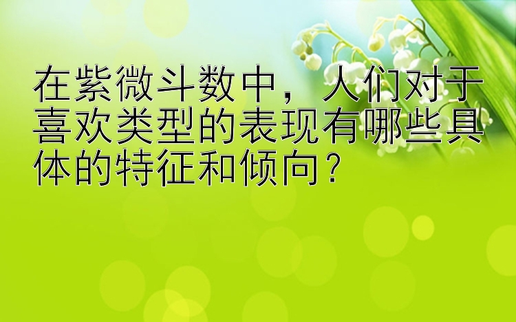 在紫微斗数中，人们对于喜欢类型的表现有哪些具体的特征和倾向？