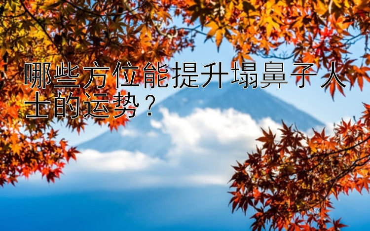 哪些方位能提升塌鼻子人士的运势？