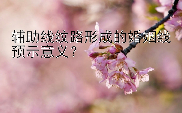 辅助线纹路形成的婚姻线预示意义？