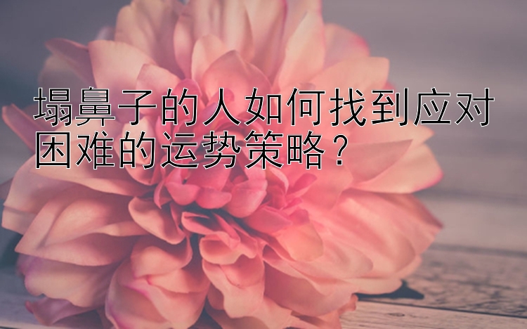 推荐一下带赚导师赚钱   塌鼻子的人如何找到应对困难的运势策略？