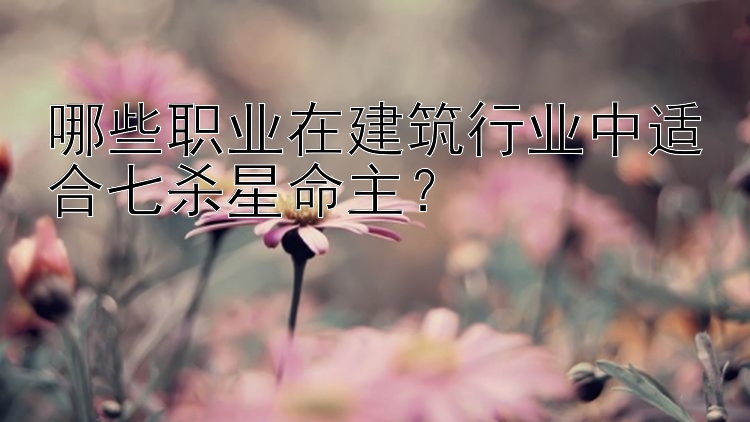 哪些职业在建筑行业中适合七杀星命主？