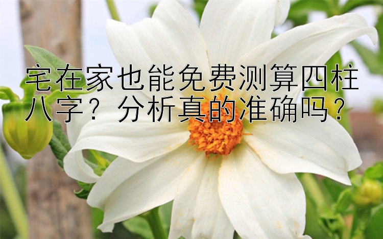 宅在家也能免费测算四柱八字？分析真的准确吗？