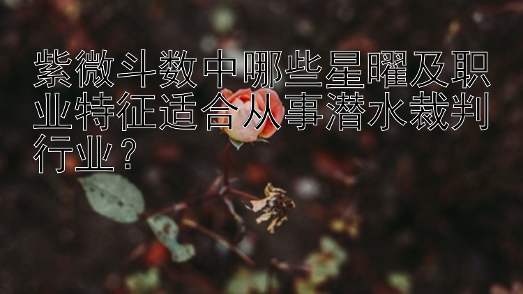 紫微斗数中哪些星曜及职业特征适合从事潜水裁判行业？