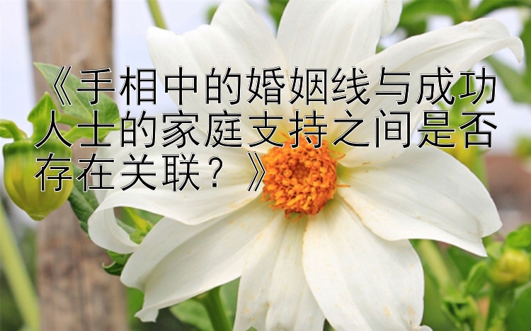 《手相中的婚姻线与成功人士的家庭支持之间是否存在关联？》