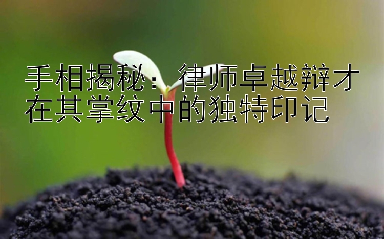 手相揭秘：律师卓越辩才在其掌纹中的独特印记