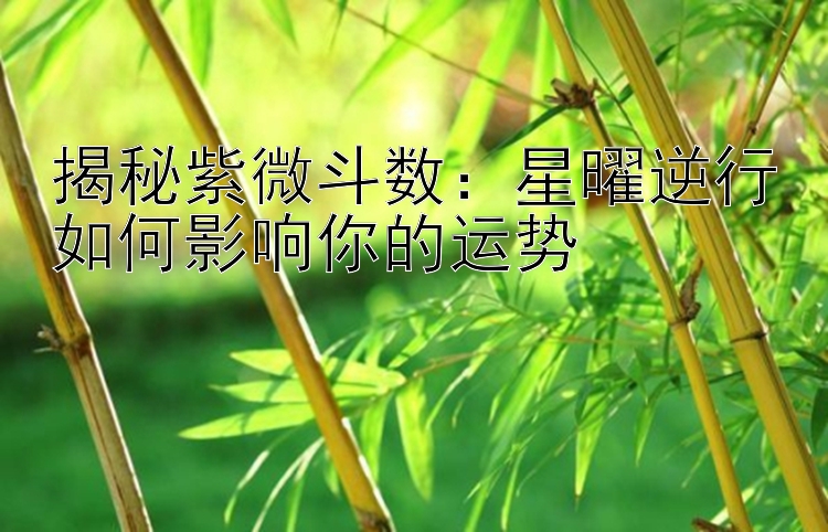 揭秘紫微斗数：星曜逆行如何影响你的运势