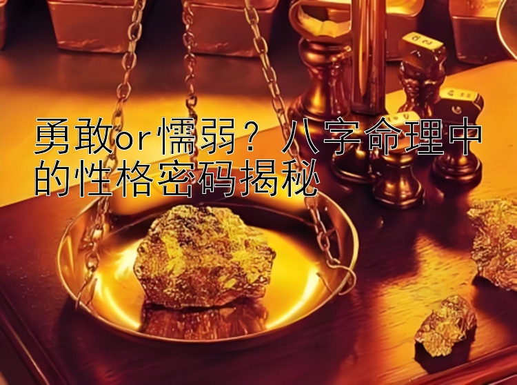 勇敢or懦弱？八字命理中的性格密码揭秘